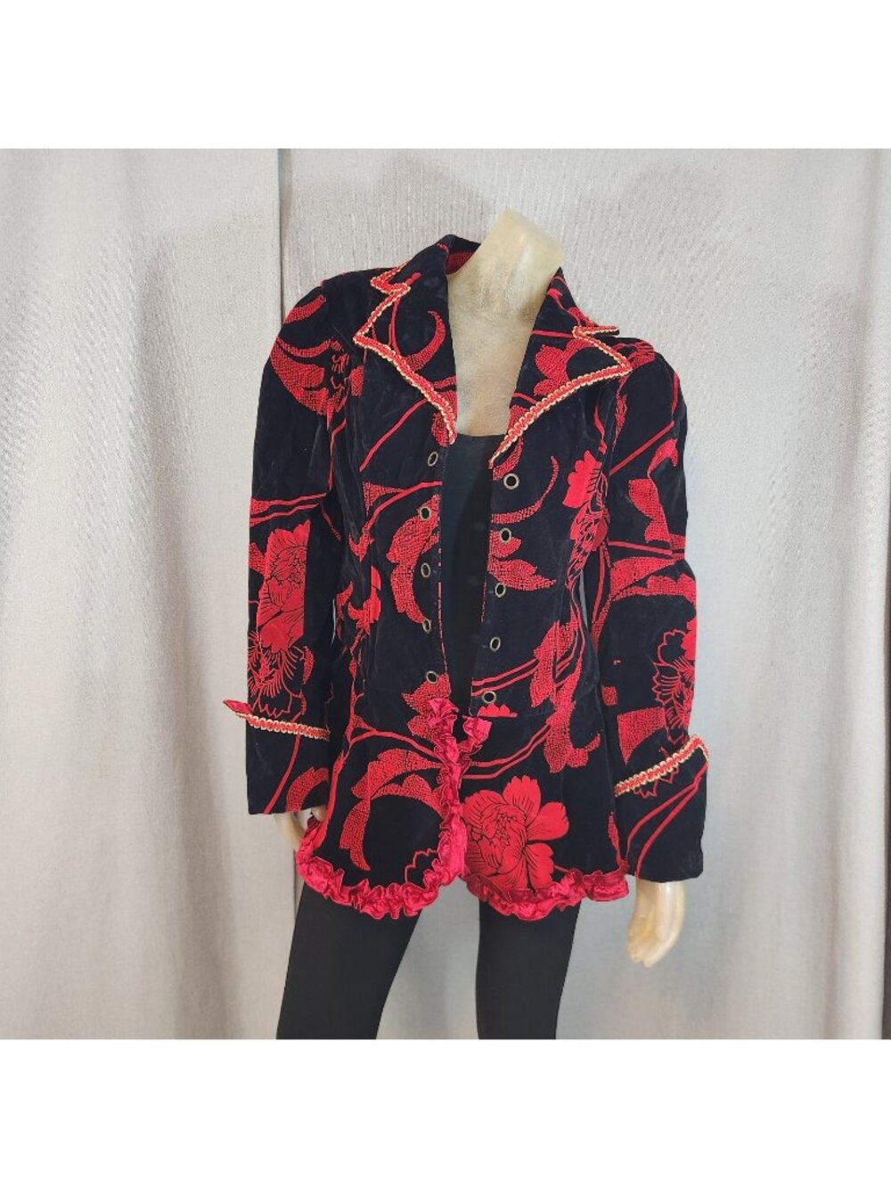 Von Lancelot Red Black Jacket Coat Adult Size LARGE Pirate Cosplay Costume
